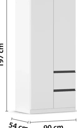 rauch Drehtürenschrank »Kleiderschrank Schrank Garderobe Wäscheschrank COSTA Breite 91 cm« in 3 Ausstattungen BASIC/CLASSIC/PREMIUM,Breite 91 cm grifflose Front mit Push-to-Open Funktion MADE IN GERMANY