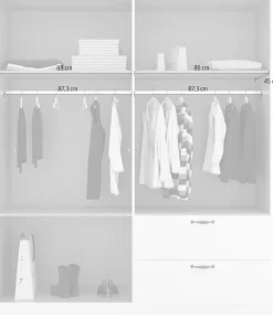 rauch Drehtürenschrank »Kleiderschrank Schrank Garderobe Ankleide COTTAGE BY QUADRA SPIN« Breiten: 181/226/271 cm, Höhe 210 cm,in skandinavischem Landhausstil, mit Schubladen und Spiegel
