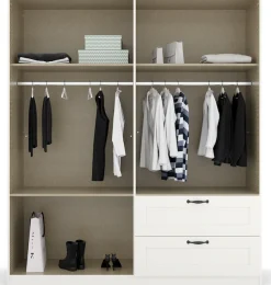 rauch Drehtürenschrank »Kleiderschrank Schrank Garderobe Ankleide COTTAGE BY QUADRA SPIN« Breiten: 181/226/271 cm, Höhe 210 cm,in skandinavischem Landhausstil, mit Schubladen und Spiegel