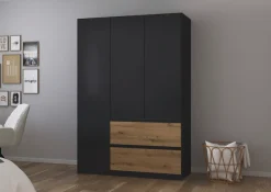 rauch Drehtürenschrank »Kleiderschrank Schrank Garderobe Wäscheschrank Schlafzimmer JOEL« in 3 verschiedenen Ausstattungen BASIC/CLASSIC/PREMIUM,mit zwei Schubladen, mit Push-to-Open Funktion MADE IN GERMANY