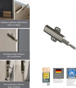 rauch Drehtürenschrank »Kleiderschrank Schrank Garderobe Wäscheschrank Schlafzimmer JOEL« in 3 verschiedenen Ausstattungen BASIC/CLASSIC/PREMIUM,mit zwei Schubladen, mit Push-to-Open Funktion MADE IN GERMANY