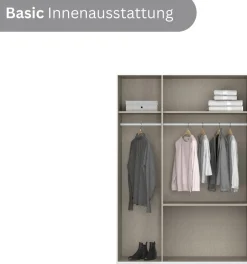 rauch Drehtürenschrank »Kleiderschrank Schrank Garderobe Wäscheschrank Schlafzimmer JOEL« in 3 verschiedenen Ausstattungen BASIC/CLASSIC/PREMIUM,mit zwei Schubladen, mit Push-to-Open Funktion MADE IN GERMANY