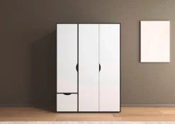 rauch Drehtürenschrank »Kleiderschrank Schrank Garderobe Wäscheschrank NARAI mit Schubladen« in 3 verschiedenen Ausstattungen BASIC/CLASSIC/PREMIUM,Griffausfräsungen für eine grifflose Optik TOPSELLER MADE IN GERMANY