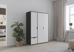 rauch Drehtürenschrank »Kleiderschrank Schrank Garderobe Wäscheschrank NARAI mit Schubladen« in 3 verschiedenen Ausstattungen BASIC/CLASSIC/PREMIUM,Griffausfräsungen für eine grifflose Optik TOPSELLER MADE IN GERMANY