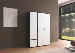 rauch Drehtürenschrank »Kleiderschrank Schrank Garderobe Wäscheschrank NARAI mit Schubladen« in 3 verschiedenen Ausstattungen BASIC/CLASSIC/PREMIUM,Griffausfräsungen für eine grifflose Optik TOPSELLER MADE IN GERMANY