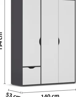 rauch Drehtürenschrank »Kleiderschrank Schrank Garderobe Wäscheschrank NARAI mit Schubladen« in 3 verschiedenen Ausstattungen BASIC/CLASSIC/PREMIUM,Griffausfräsungen für eine grifflose Optik TOPSELLER MADE IN GERMANY