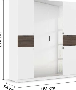 rauch Drehtürenschrank »Kleiderschrank Schrank Garderobe Wäscheschrank TICAO« Schubladen in der Höhe variabel positionierbar,mit 2 geräumigen Schubladen, viel Stauraum MADE IN GERMANY