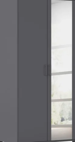 rauch Drehtürenschrank »Kleiderschrank Schrank Garderobe Wäscheschrank VOYAGER« in 3 verschiedenen Ausstattungen BASIC/CLASSIC/PREMIUM,mit modernen Griffen in Graumetallic und Spiegel