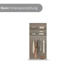rauch Drehtürenschrank »Kleiderschrank Schrank Garderobe Wäscheschrank VOYAGER« in 3 verschiedenen Ausstattungen BASIC/CLASSIC/PREMIUM,mit modernen Griffen in Graumetallic und Spiegel
