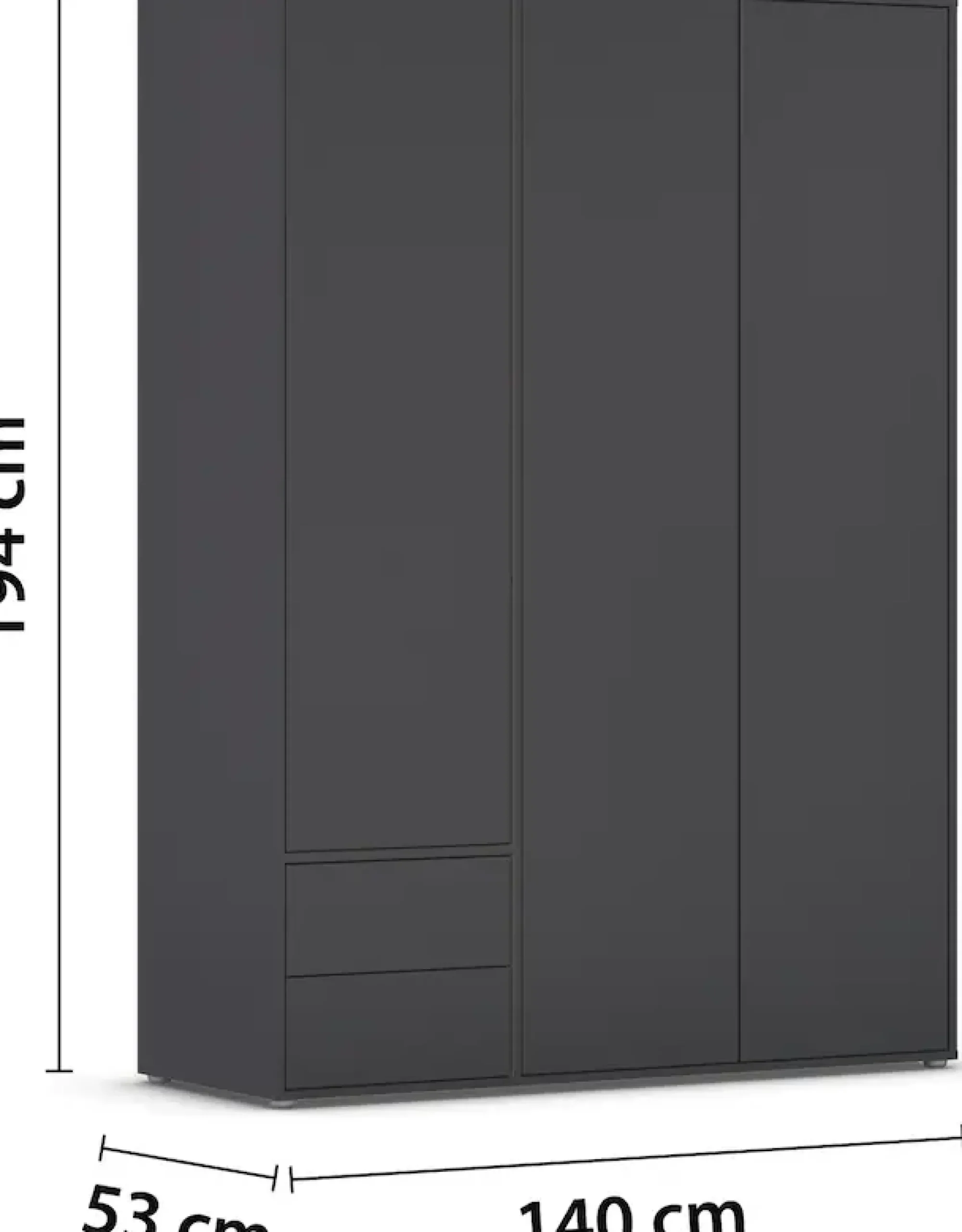 rauch Drehtürenschrank »Kleiderschrank Schrank Garderobe Wäscheschrank NABILA viel Stauraum« in 3 verschiedenen Ausstattungen BASIC/CLASSIC/PREMIUM,mit 2 Schubladen und Push-to-Open Funktion TOPSELLER MADE IN GERMANY