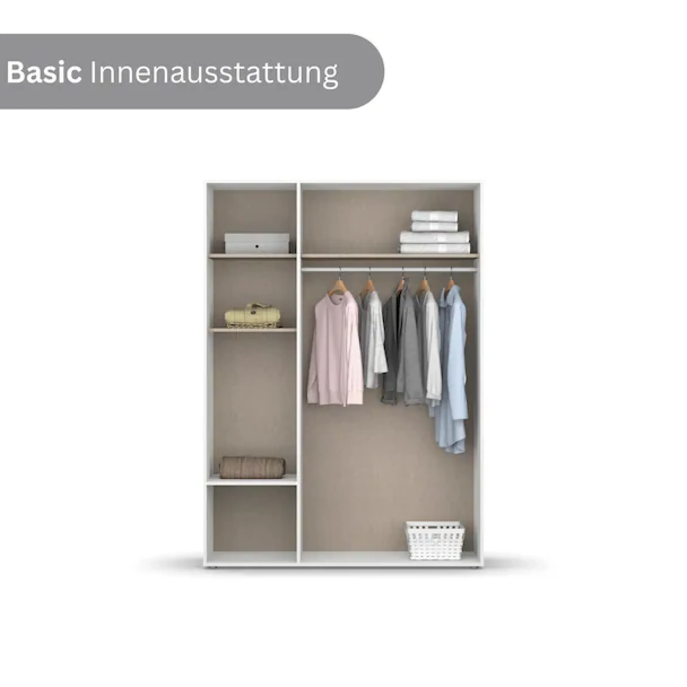 rauch Drehtürenschrank »Kleiderschrank Schrank Garderobe Wäscheschrank NABILA viel Stauraum« in 3 verschiedenen Ausstattungen BASIC/CLASSIC/PREMIUM,mit 2 Schubladen und Push-to-Open Funktion TOPSELLER MADE IN GERMANY