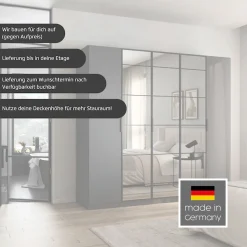 rauch Drehtürenschrank »Kleiderschrank Schrank Garderobe Schlafzimmerschrank ACERO« Breiten 181/226/271 cm, Höhe 210 cm,Mitteltüren mit Spiegel in moderner Loft-Optik MADE IN GERMANY