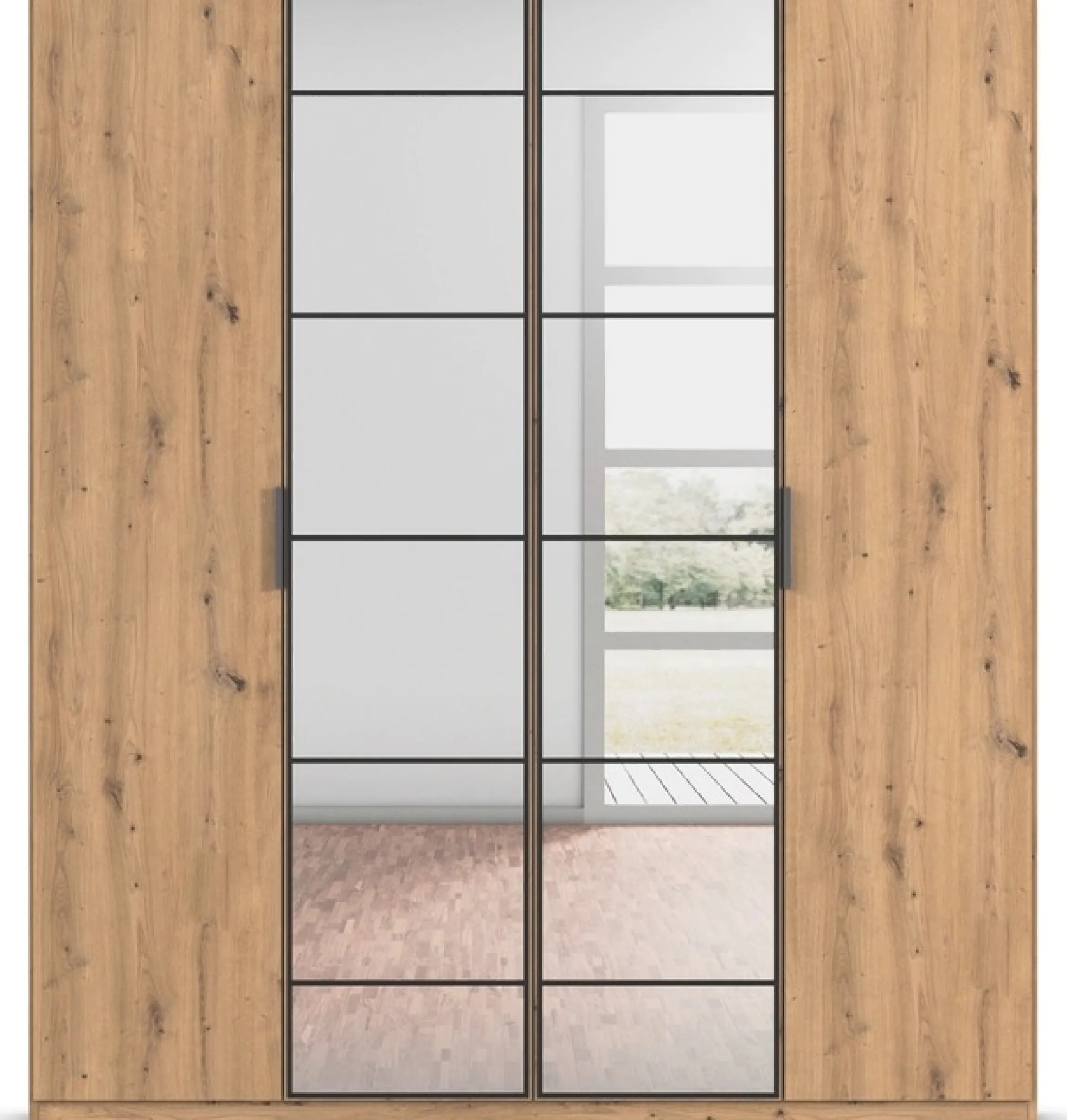 rauch Drehtürenschrank »Kleiderschrank Schrank Garderobe Schlafzimmerschrank ACERO« Breiten 181/226/271 cm, Höhe 210 cm,Mitteltüren mit Spiegel in moderner Loft-Optik MADE IN GERMANY