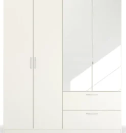 rauch Drehtürenschrank »Kleiderschrank Schrank Garderobe Ankleide PURE BY QUADRA SPIN« Breiten: 181/226/271 cm, Höhe 210 cm,mit Spiegel, in puristischem Design, Griffe alufarben MADE IN GERMANY