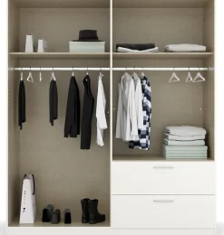 rauch Drehtürenschrank »Kleiderschrank Schrank Garderobe Ankleide PURE BY QUADRA SPIN« Breiten: 181/226/271 cm, Höhe 210 cm,mit Spiegel, in puristischem Design, Griffe alufarben MADE IN GERMANY