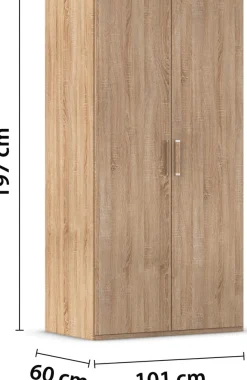 rauch Drehtürenschrank »Kleiderschrank Schrank Garderobe Schlafzimmerschrank EVELYN« in 2 Höhen 197 oder 210 cm erhältlich, inkl. SOFT-CLOSE-FUNKTION,in elegantem Stil, viel Stauraum 4 Breiten und 2 Höhen MADE IN GERMANY
