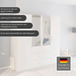 rauch Drehtürenschrank »Kleiderschrank Schrank Garderobe Schlafzimmerschrank EVELYN« in 2 Höhen 197 oder 210 cm erhältlich, inkl. SOFT-CLOSE-FUNKTION,in elegantem Stil, viel Stauraum 4 Breiten und 2 Höhen MADE IN GERMANY