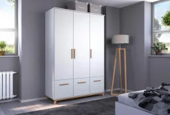 rauch Drehtürenschrank »Kleiderschrank Schrank Garderobe Wäscheschrank Schlafzimmer CARLSSON« Breiten: 92/136/181 cm, Höhe 203 cm,mit Spiegel, Griffe und Füße in massiver Eiche MADE IN GERMANY