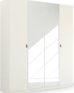 rauch Drehtürenschrank »Kleiderschrank Schrank Garderobe Ankleide HOMEY BY QUADRA SPIN« Breiten: 181/226/271 cm, Höhe 210 cm,mit Grifflaschen aus weichem, cognacbraunem Leder, mit Spiegel