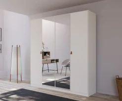 rauch Drehtürenschrank »Kleiderschrank Schrank Garderobe Ankleide HOMEY BY QUADRA SPIN« Breiten: 181/226/271 cm, Höhe 210 cm,mit Grifflaschen aus weichem, cognacbraunem Leder, mit Spiegel