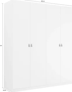 rauch Drehtürenschrank »Kleiderschrank Schrank Garderobe Ankleide HOMEY BY QUADRA SPIN« Breiten: 181/226/271 cm, Höhe 210 cm,mit Grifflaschen aus weichem, cognacbraunem Leder, mit Spiegel