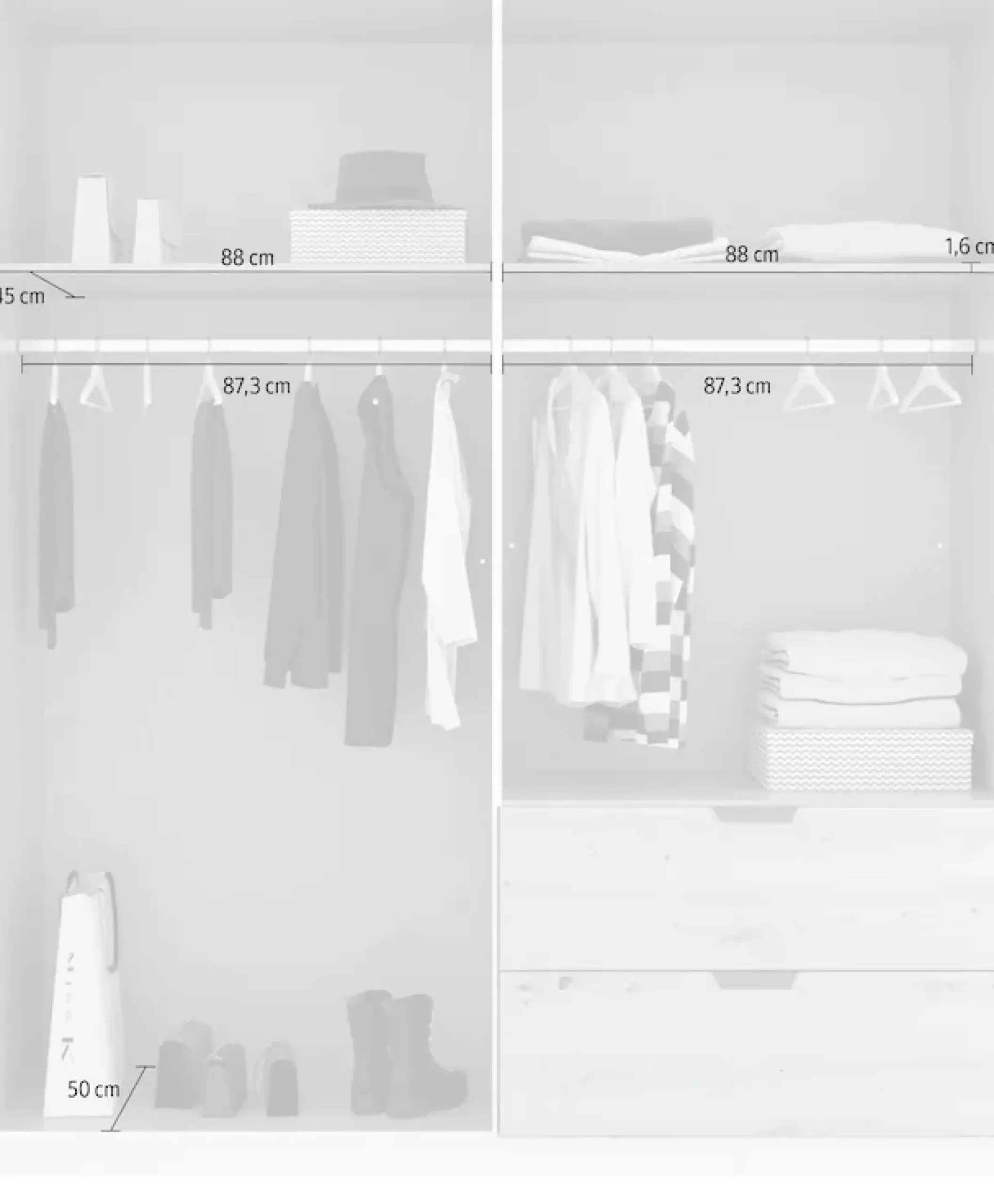 rauch Drehtürenschrank »Kleiderschrank Schrank Garderobe Ankleide DARK&WOOD BY QUADRA SPIN« Breiten: 181/226/271 cm, Höhe 210 cm,im Industrial Style mit Schubkästen in Eiche Dekor, mit Spiegel