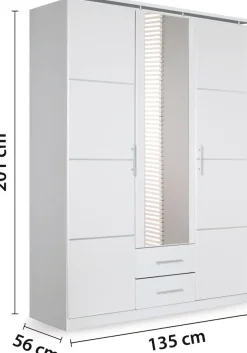 rauch Drehtürenschrank »Micro« mit eleganten Aufleistungen und praktischen Außenschubkästen