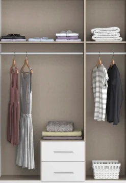 rauch Drehtürenschrank »Micro« mit eleganten Aufleistungen und praktischen Außenschubkästen