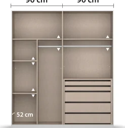 rauch Drehtürenschrank »Monostar« mit Glasfront sowie umfangreicher Innenausstattung