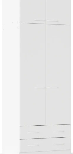 rauch Drehtürenschrank »Prandon B« Set, 2 Stk. tlg. mit 2 Schubladen sowie Aufsatzelement, Metallgriffe quer