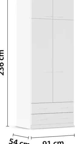 rauch Drehtürenschrank »Prandon B« Set, 2 Stk. tlg. mit 2 Schubladen sowie Aufsatzelement, Metallgriffe quer