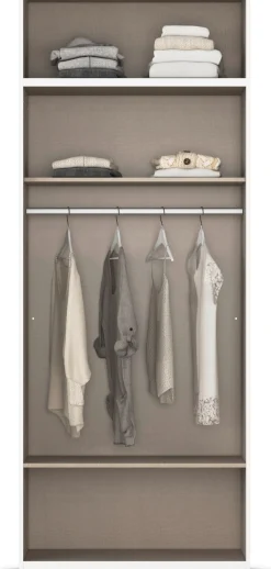 rauch Drehtürenschrank »Prandon B« Set, 2 Stk. tlg. mit 2 Schubladen sowie Aufsatzelement, Metallgriffe quer