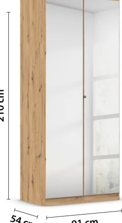 rauch Drehtürenschrank »Reflect« mit Spiegelfront, inkl. praktischer Inneneinteilung