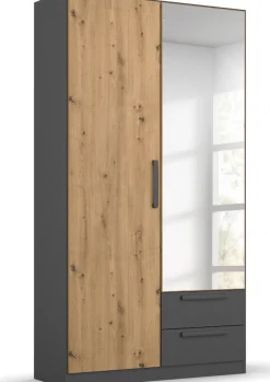 rauch Drehtürenschrank »StyleUp« Typ Dark & Wood mit trendigen farblich abgesetzten Griffen