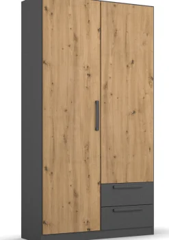 rauch Drehtürenschrank »StyleUp« Typ Dark & Wood mit trendigen farblich abgesetzten Griffen