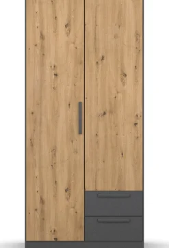 rauch Drehtürenschrank »StyleUp« Typ Dark & Wood mit trendigen farblich abgesetzten Griffen