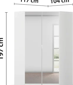rauch Eckkleiderschrank »Kleiderschrank Schrank Garderobe Wäscheschrank COSTA Größe 117x104 cm« in 3 Ausstattungen BASIC/CLASSIC/PREMIUM,mit Spiegel, voll ausgestattet mit viel Stauraum MADE IN GERMANY