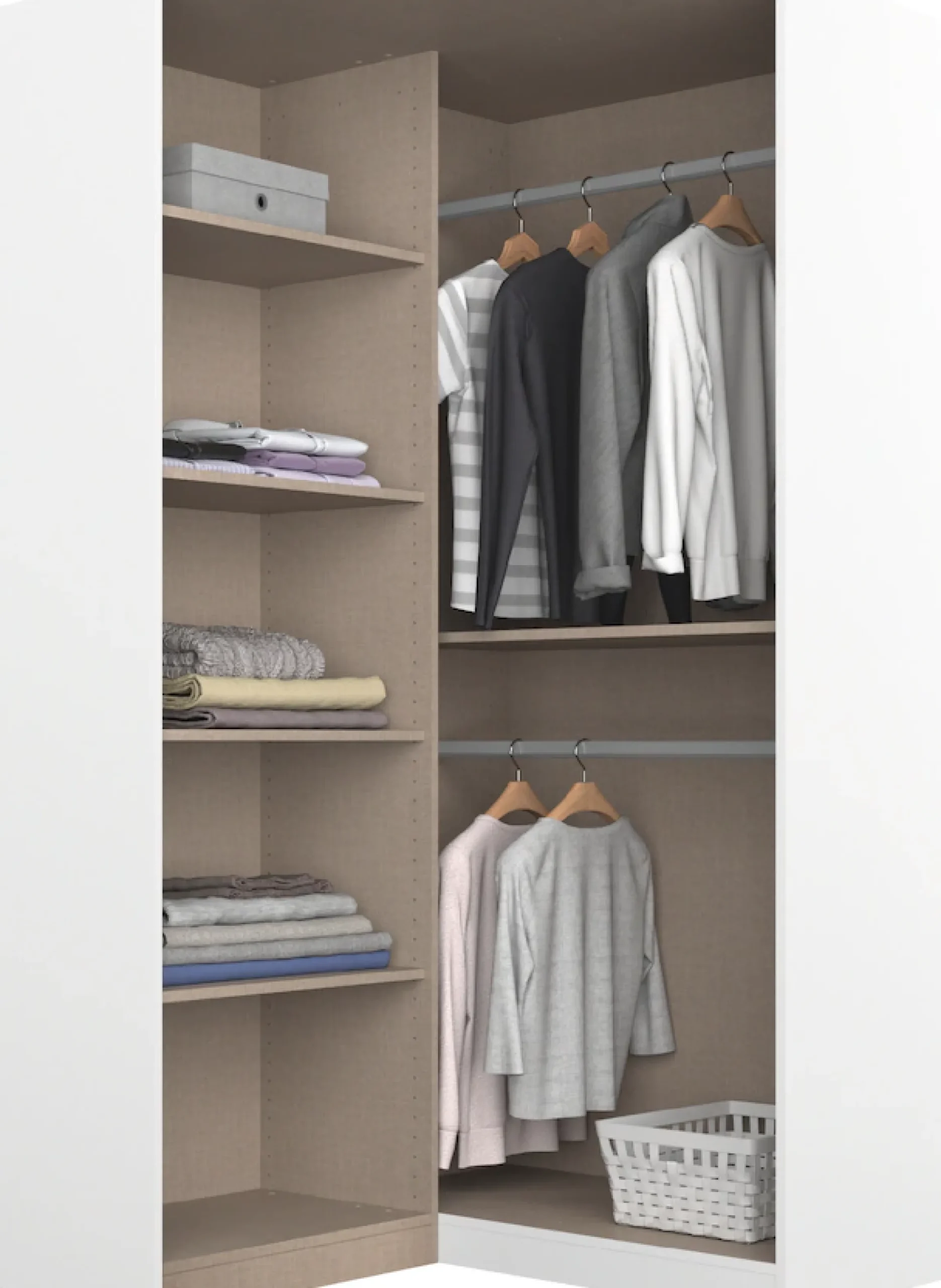 rauch Eckkleiderschrank »Kleiderschrank Schrank Garderobe Wäscheschrank COSTA Größe 117x104 cm« in 3 Ausstattungen BASIC/CLASSIC/PREMIUM,mit Spiegel, voll ausgestattet mit viel Stauraum MADE IN GERMANY