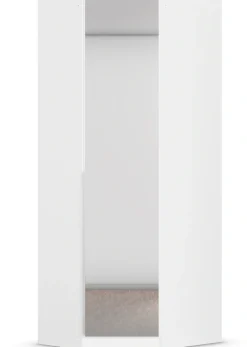rauch Eckkleiderschrank »Kleiderschrank Eckschrank Schrank Garderobe Ankleide MEMPHIS« Schenkelmaß: 87x74 oder 119x106 cm, Höhe 210 cm,platzsparend, viel Stauraum, voll aufgelegter Spiegel MADE IN GERMANY