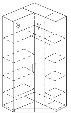 rauch Eckkleiderschrank »Kleiderschrank Schrank Eckschrank Ankleide Garderobe CELLE« Schenkelmaß: 117x117 cm, Höhe 197/210 cm,optional mit Spiegel oder Hochglanzfront MADE IN GERMANY