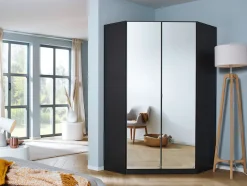 rauch Eckkleiderschrank »Kleiderschrank Schrank Garderobe Garderobenschrank Eckschrank HOMBURG« Schenkelmaß: 117x104 cm, Höhe: 197 cm,voll aufgelegter Spiegel, Vollausstattung viel Platz MADE IN GERMANY