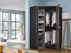 rauch Eckkleiderschrank »Kleiderschrank Schrank Garderobe Garderobenschrank Eckschrank HOMBURG« Schenkelmaß: 117x104 cm, Höhe: 197 cm,voll aufgelegter Spiegel, Vollausstattung viel Platz MADE IN GERMANY