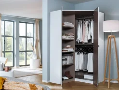 rauch Eckkleiderschrank »Kleiderschrank Schrank Ankleidezimmer Schlafzimmer Garderobe ONTARIO« mit vollflächig aufgelegtem Spiegel,voll ausgestattet mit großzügigem Stauraum MADE IN GERMANY
