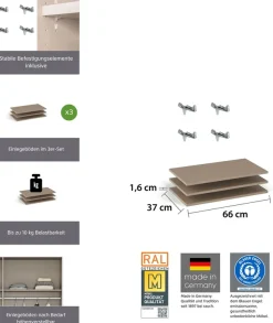 rauch Einlegeboden »Zubehör für Schränke der Serie MINOSA Schranktiefe 41 bzw. 48 cm« 2er-Set Breite 66 cm, Tiefe 37 cm