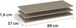 rauch Einlegeboden »Zubehör für Schränke der Serie MINOSA Schranktiefe 41 bzw. 48 cm« 2er-Set Breite 88 cm, Tiefe 37 cm
