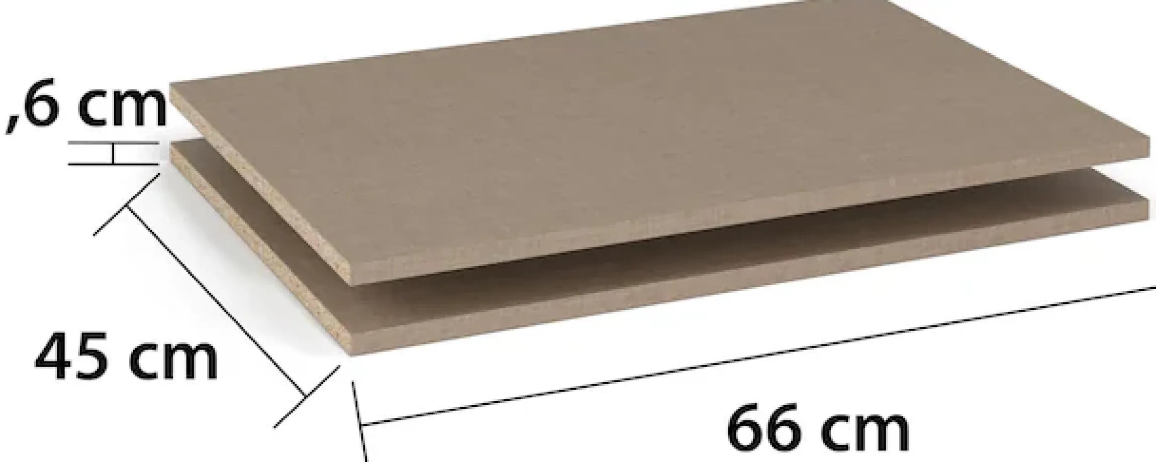 rauch Einlegeboden »Zubehör für Rauch-Drehtürenschränke ORANGE« 2er-Set Breite 66 cm, Tiefe 45 cm