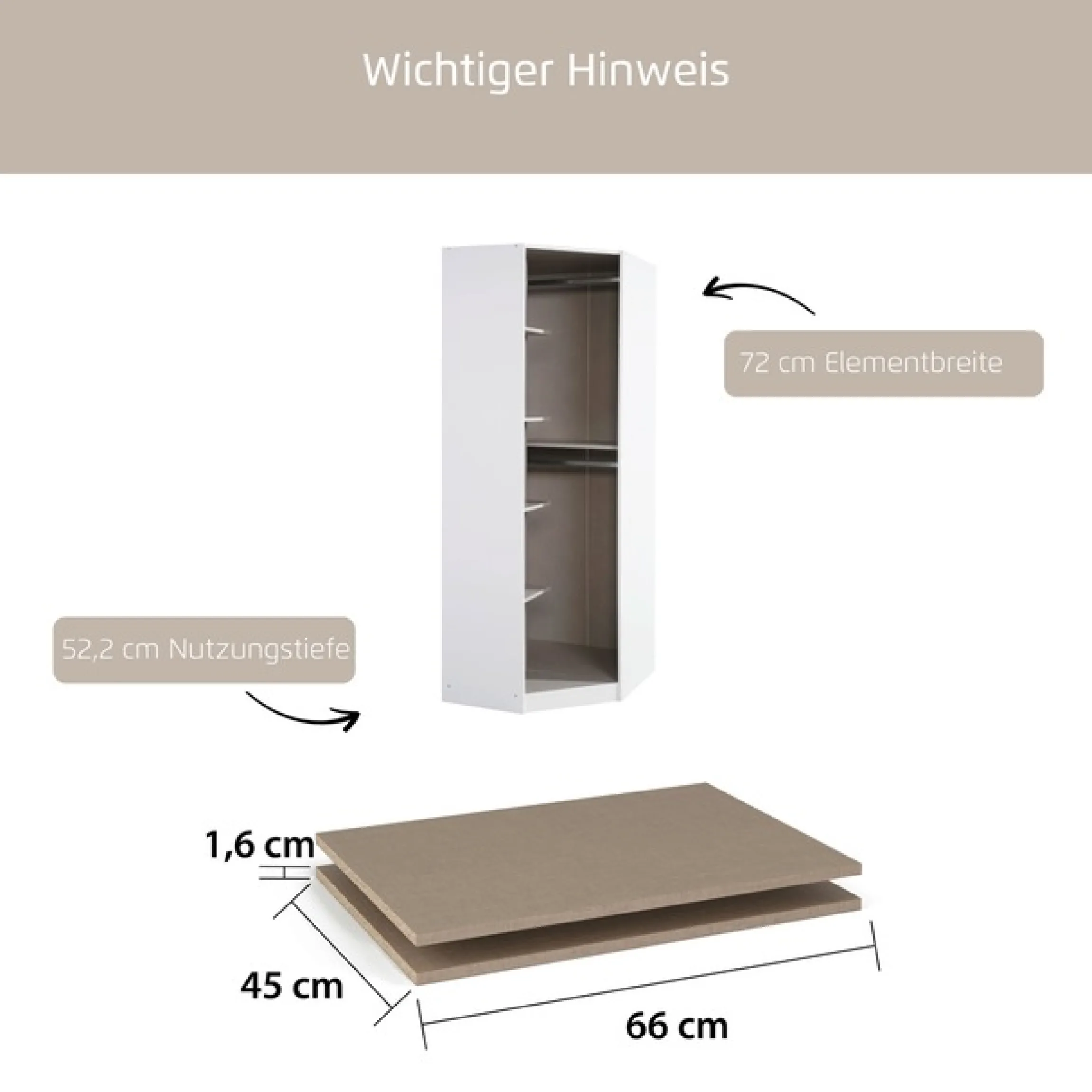 rauch Einlegeboden »Zubehör für Rauch-Drehtürenschränke ORANGE« 2er-Set Breite 66 cm, Tiefe 45 cm