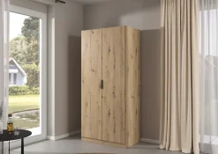 rauch Kleiderschrank »Drehtürenschrank Schrank Garderobe Ankleide Schlafzimmer LAGOA« 3 verschiedene Ausstattungen BASIC/CLASSIC/PREMIUM (inkl. SOFT-CLOSE),moderne Kantengriffe aus Metall, optional mit Aufsatz MADE IN GERMANY