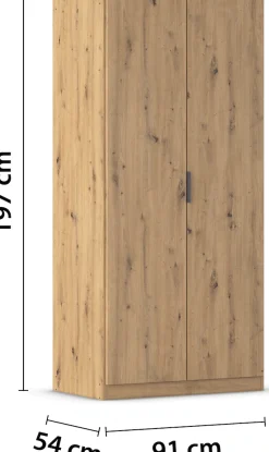 rauch Kleiderschrank »Drehtürenschrank Schrank Garderobe Ankleide Schlafzimmer LAGOA« 3 verschiedene Ausstattungen BASIC/CLASSIC/PREMIUM (inkl. SOFT-CLOSE),moderne Kantengriffe aus Metall, optional mit Aufsatz MADE IN GERMANY
