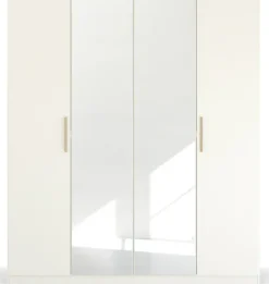 rauch Kleiderschrank »Drehtürenschrank Schrank Garderobe Ankleide SKANDI BY QUADRA SPIN« Breiten: 181/226/271 cm, Höhe 210 cm,im Landhaus-Stil mit Massivholzgriffen, vollflächige SpiegeltÜren